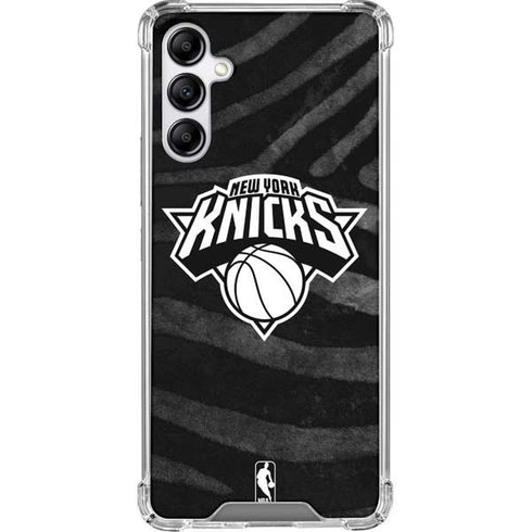 NBA New York Knicks Black Animal Print Galaxy A14 5G Clear Case
