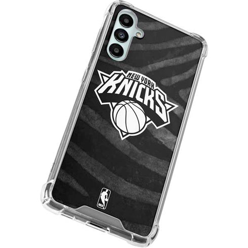 NBA New York Knicks Black Animal Print Galaxy A14 5G Clear Case