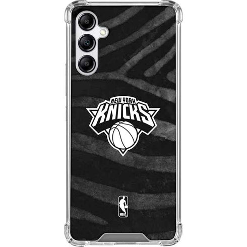 NBA New York Knicks Black Animal Print Galaxy A15 5G Clear Case