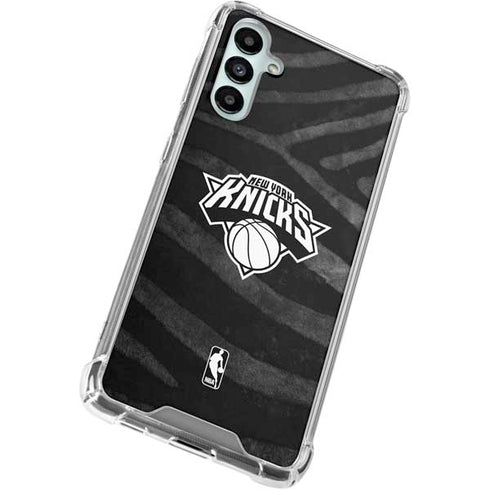NBA New York Knicks Black Animal Print Galaxy A15 5G Clear Case