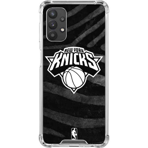 NBA New York Knicks Black Animal Print Galaxy A32 5G Clear Case