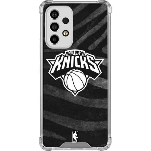 NBA New York Knicks Black Animal Print Galaxy A53 5G Clear Case