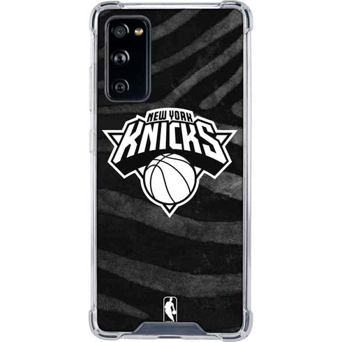NBA New York Knicks Black Animal Print Galaxy S20 FE Clear Case