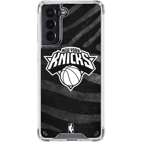 NBA New York Knicks Black Animal Print Galaxy S21 5G Clear Case