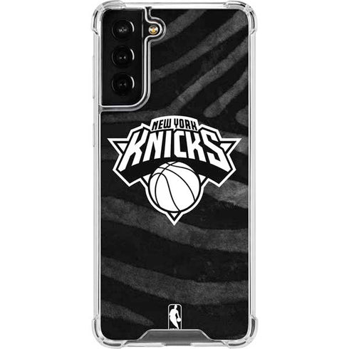 NBA New York Knicks Black Animal Print Galaxy S21 FE Clear Case