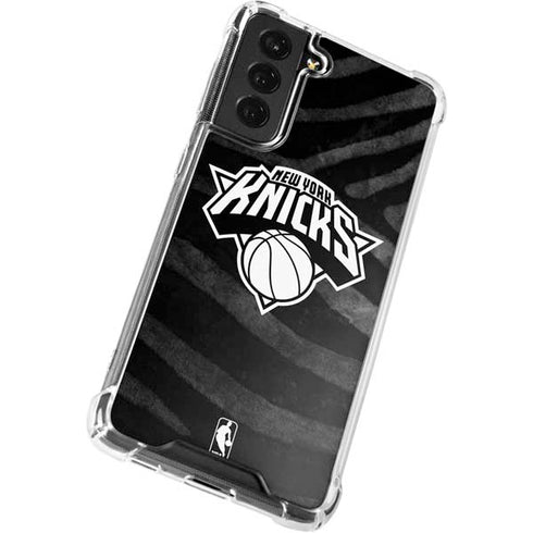 NBA New York Knicks Black Animal Print Galaxy S21 FE Clear Case