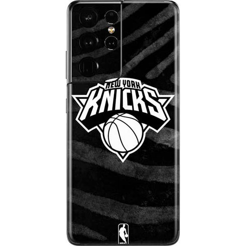 NBA New York Knicks Black Animal Print Galaxy S21 Ultra 5G Skin