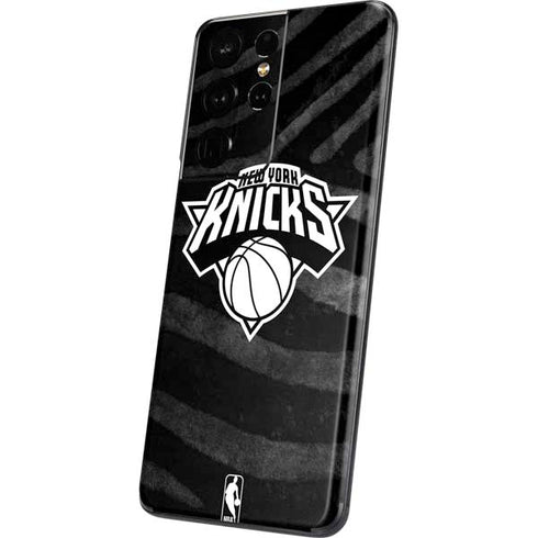 NBA New York Knicks Black Animal Print Galaxy S21 Ultra 5G Skin