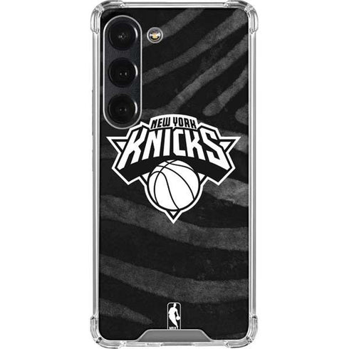 NBA New York Knicks Black Animal Print Galaxy S23 Clear Case