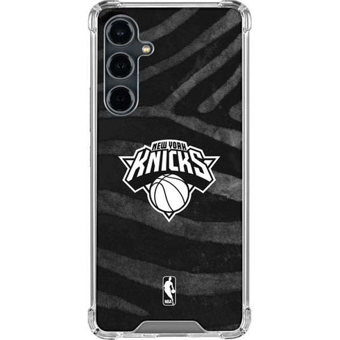 NBA New York Knicks Black Animal Print Galaxy S23 FE Clear Case