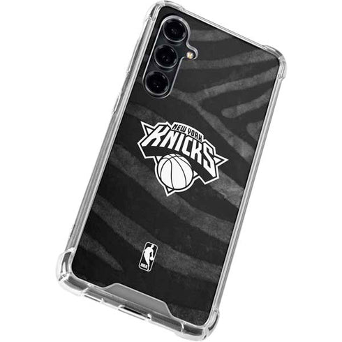 NBA New York Knicks Black Animal Print Galaxy S23 FE Clear Case