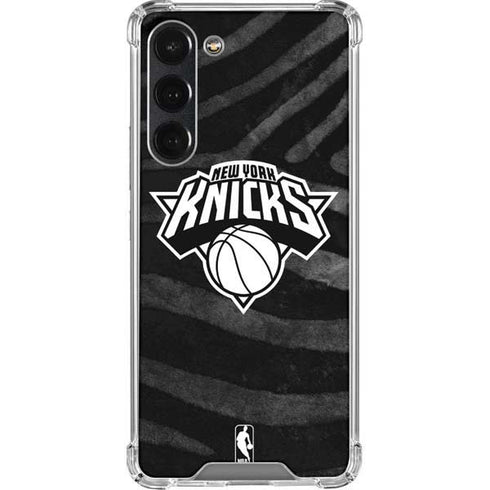 NBA New York Knicks Black Animal Print Galaxy S23 Plus Clear Case