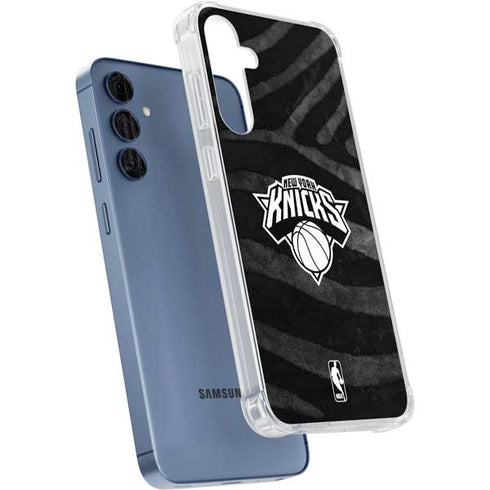 NBA New York Knicks Black Animal Print Galaxy S24 Clear Case