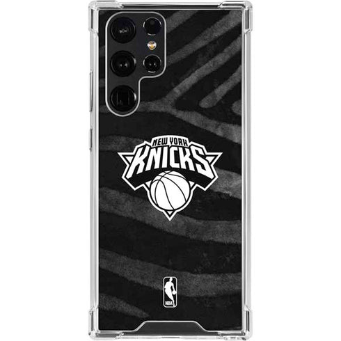 NBA New York Knicks Black Animal Print Galaxy S24 Ultra Clear Case