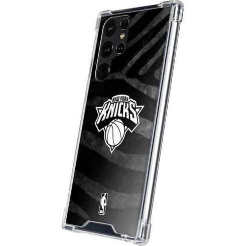 NBA New York Knicks Black Animal Print Galaxy S24 Ultra Clear Case