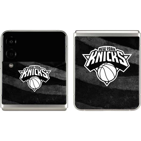 NBA New York Knicks Black Animal Print Galaxy Z Flip3 5G Skin