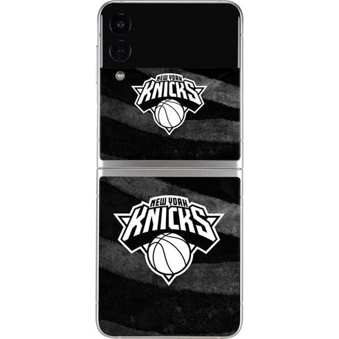 NBA New York Knicks Black Animal Print Galaxy Z Flip3 5G Skin