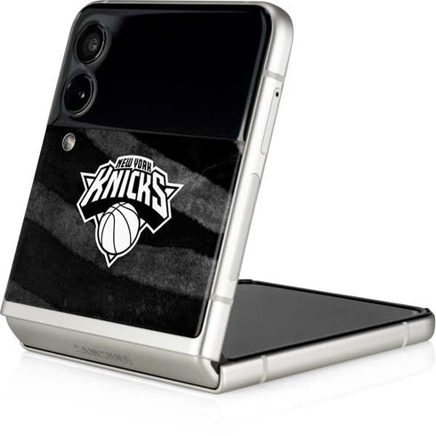 NBA New York Knicks Black Animal Print Galaxy Z Flip3 5G Skin