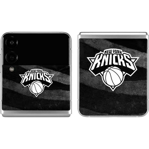 NBA New York Knicks Black Animal Print Galaxy Z Flip4 5G Skin