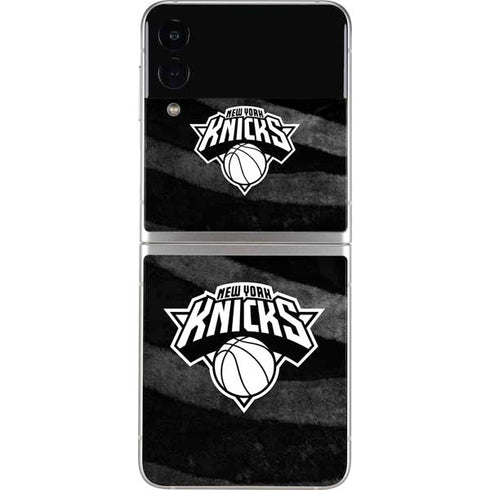 NBA New York Knicks Black Animal Print Galaxy Z Flip4 5G Skin