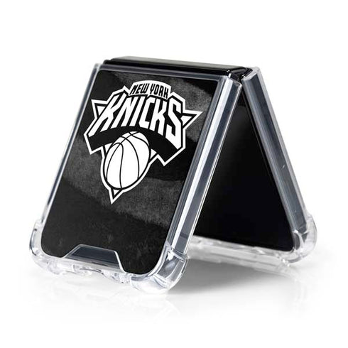 NBA New York Knicks Black Animal Print Galaxy Z Flip5 5G Clear Case
