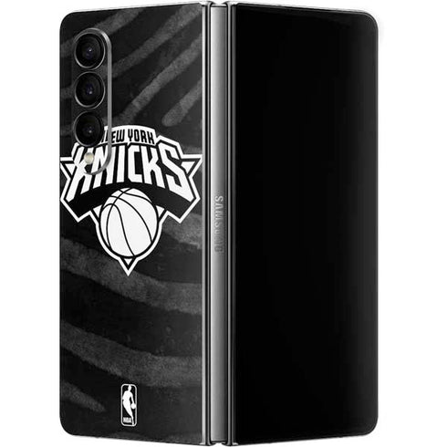 NBA New York Knicks Black Animal Print Galaxy Z Fold4 5G Skin