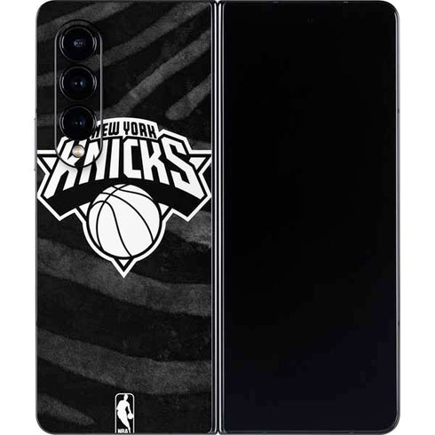 NBA New York Knicks Black Animal Print Galaxy Z Fold4 5G Skin