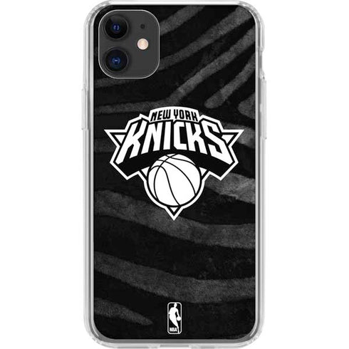 NBA New York Knicks Black Animal Print iPhone 11 Clear Case