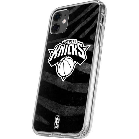 NBA New York Knicks Black Animal Print iPhone 11 Clear Case
