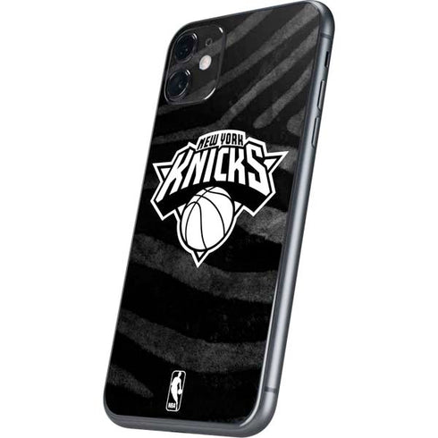NBA New York Knicks Black Animal Print iPhone 11 Skin
