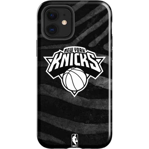 NBA New York Knicks Black Animal Print iPhone 12 Impact Case