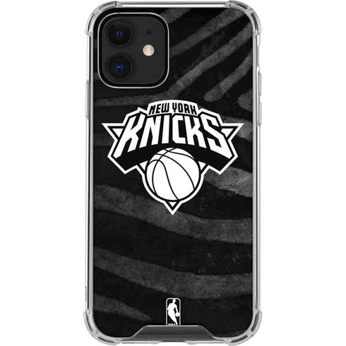 NBA New York Knicks Black Animal Print iPhone 12 Mini Clear Case