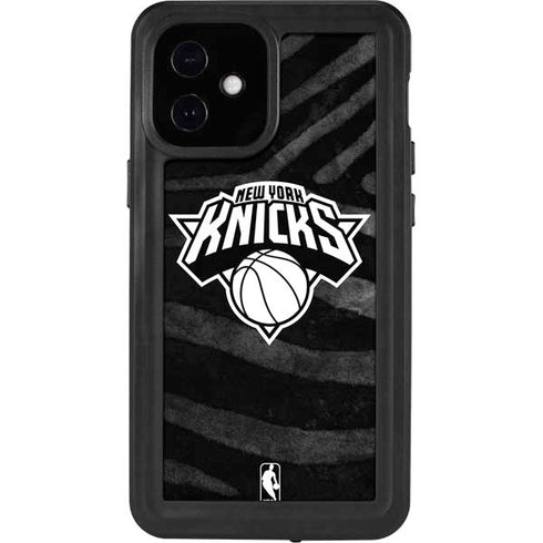 NBA New York Knicks Black Animal Print iPhone 12 Mini Waterproof Case
