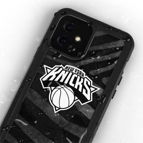 NBA New York Knicks Black Animal Print iPhone 12 Mini Waterproof Case