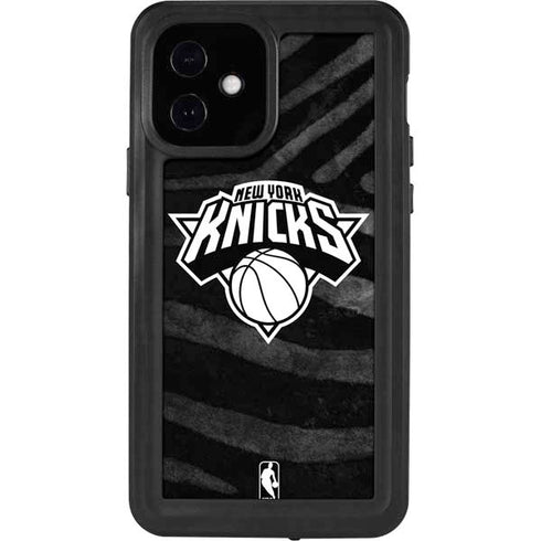 NBA New York Knicks Black Animal Print iPhone 12 Waterproof Case