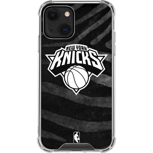 NBA New York Knicks Black Animal Print iPhone 13 Clear Case