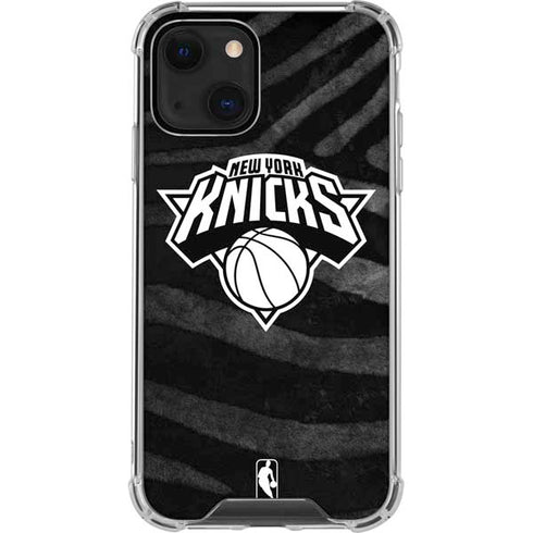 NBA New York Knicks Black Animal Print iPhone 13 Mini Clear Case