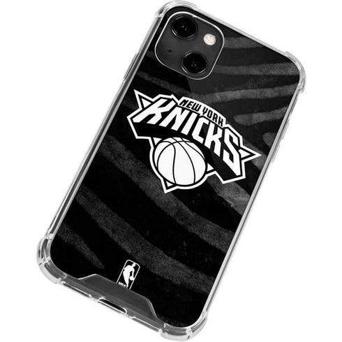 NBA New York Knicks Black Animal Print iPhone 14 Clear Case