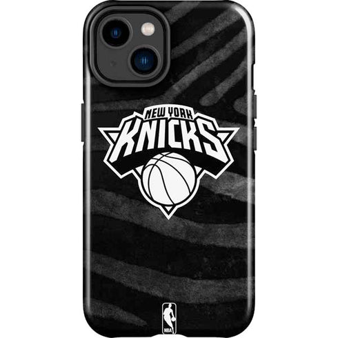 NBA New York Knicks Black Animal Print iPhone 15 Plus Impact Case
