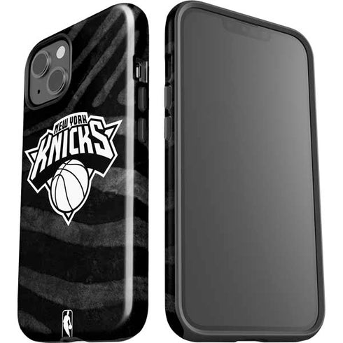 NBA New York Knicks Black Animal Print iPhone 15 Plus Impact Case