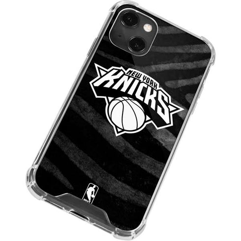 NBA New York Knicks Black Animal Print iPhone 15 Plus Clear Case