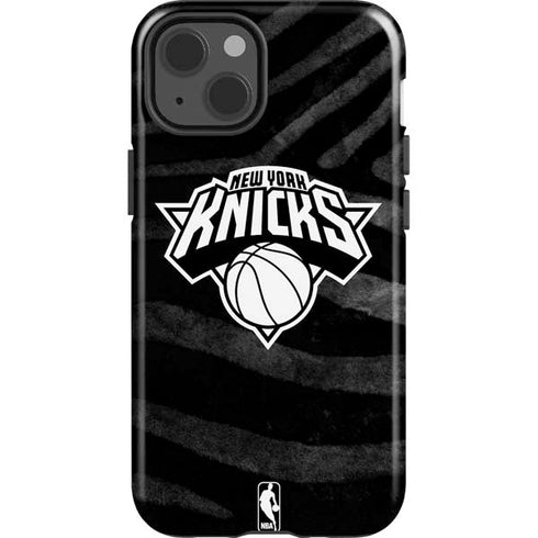 NBA New York Knicks Black Animal Print iPhone 15 Impact Case