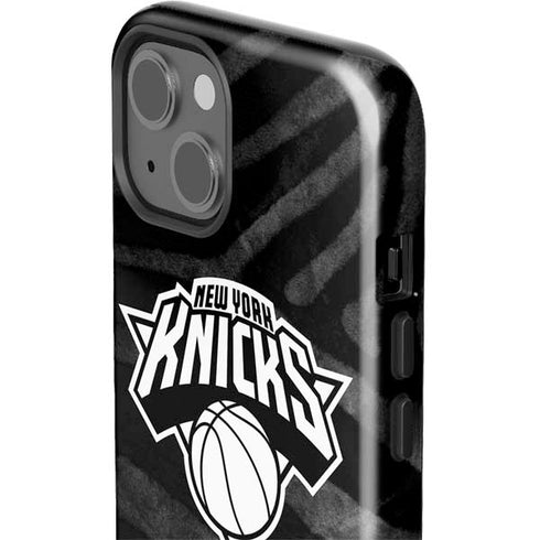 NBA New York Knicks Black Animal Print iPhone 15 Impact Case