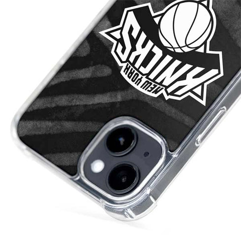 NBA New York Knicks Black Animal Print iPhone 15 Plus MagSafe Case