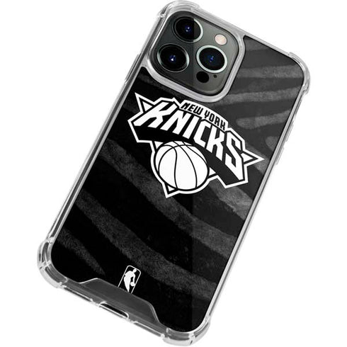 NBA New York Knicks Black Animal Print iPhone 15 Pro Clear Case