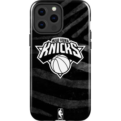 NBA New York Knicks Black Animal Print iPhone 15 Pro Max Impact Case