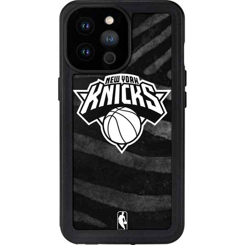 NBA New York Knicks Black Animal Print iPhone 14 Pro Max Waterproof Case
