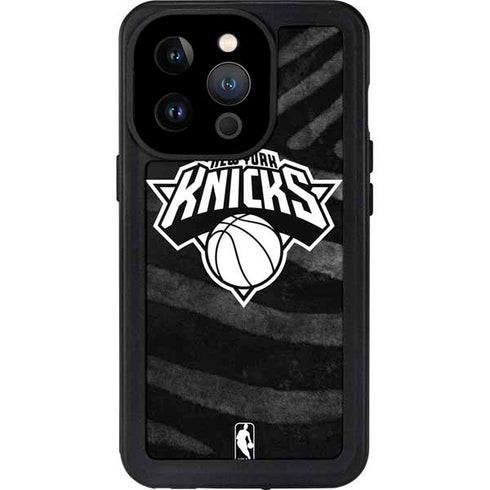 NBA New York Knicks Black Animal Print iPhone 14 Pro Waterproof Case