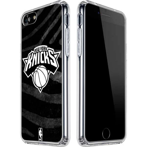 NBA New York Knicks Black Animal Print iPhone SE (2nd & 3rd Gen) Clear Case