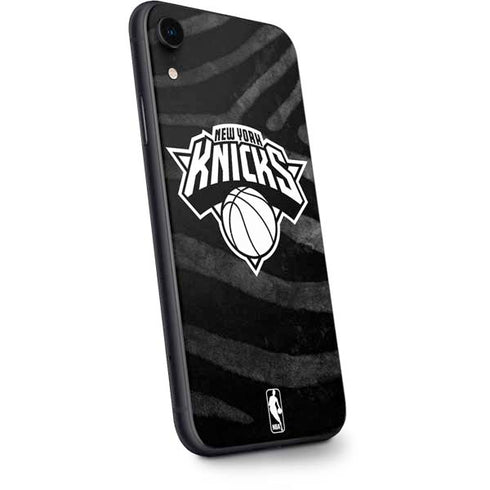 NBA New York Knicks Black Animal Print iPhone XR Skin